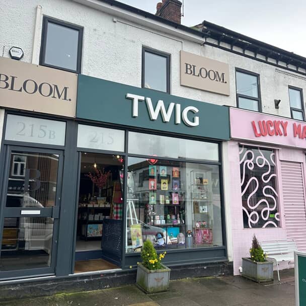 An image of exterior signage for Bloom and Twig.